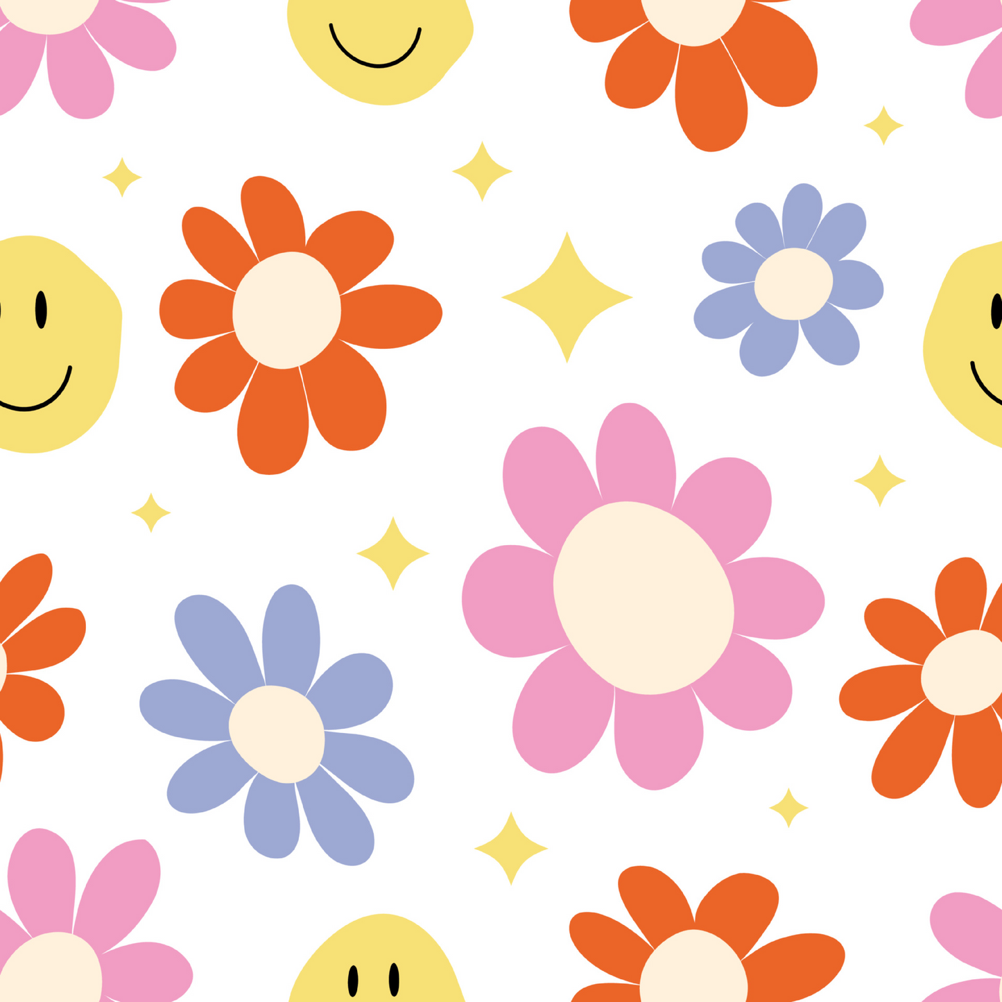 GROOVY FLOWERS PATTERN VINYL - MULTIPLE VARIATIONS