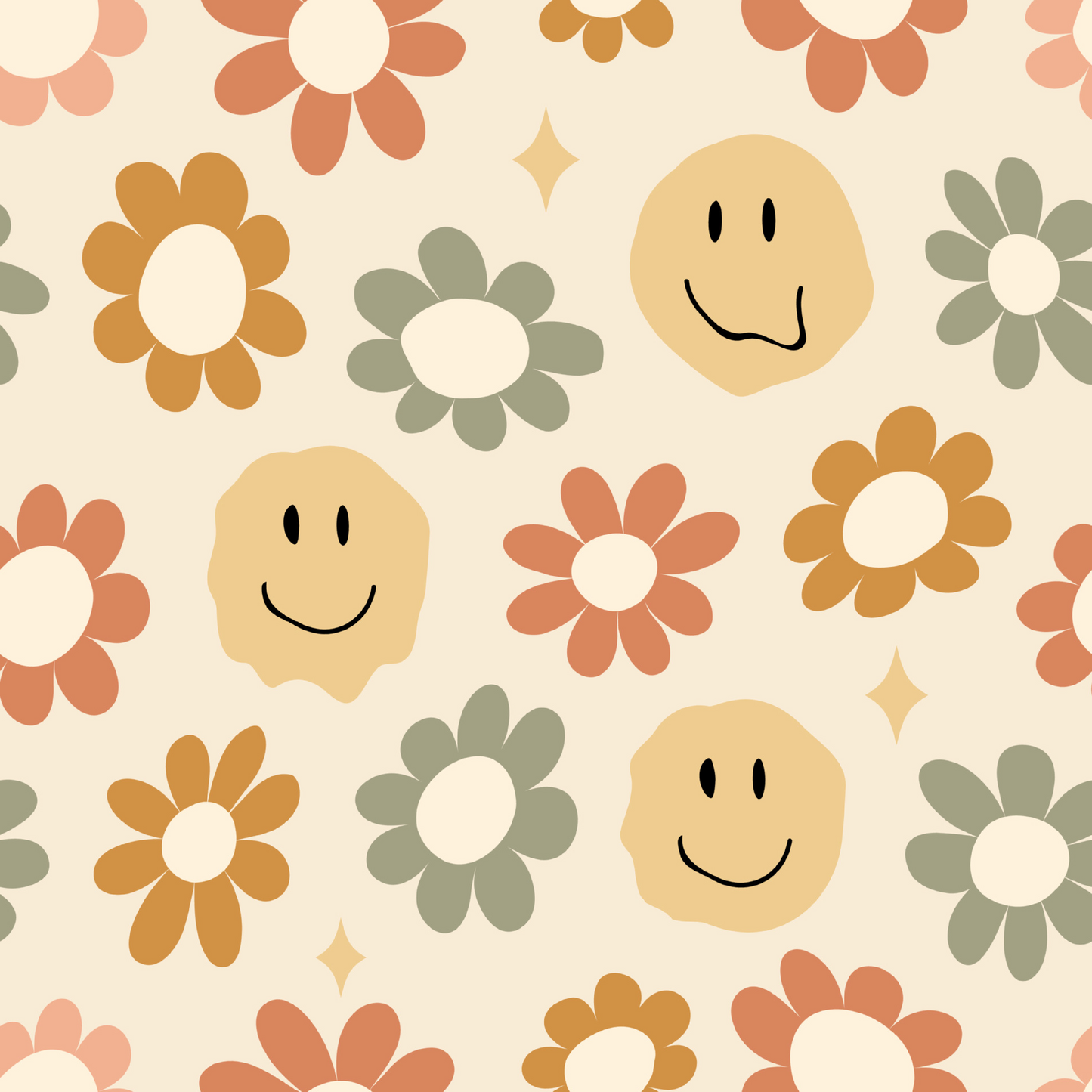 GROOVY FLOWERS PATTERN VINYL - MULTIPLE VARIATIONS