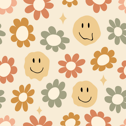 GROOVY FLOWERS PATTERN VINYL - MULTIPLE VARIATIONS