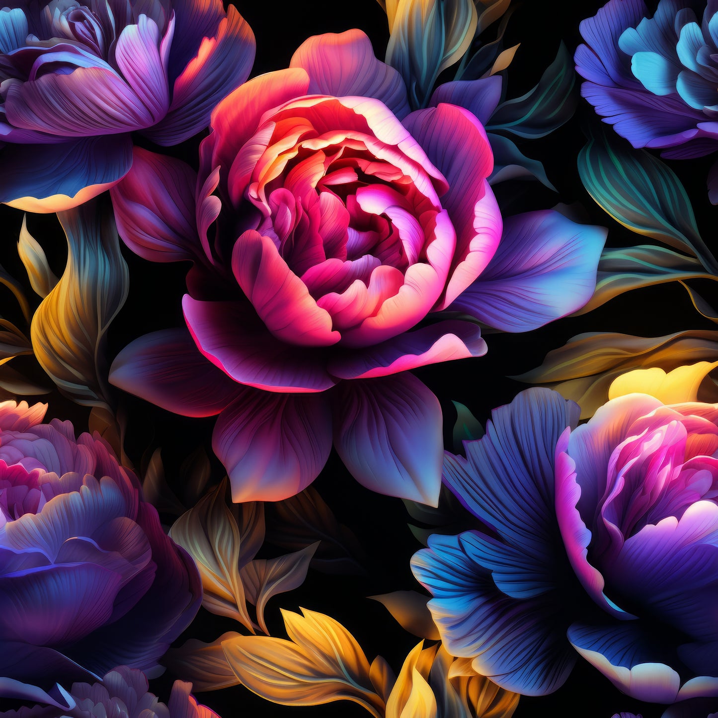 NEON PEONIES - MULTIPLE VARIATIONS