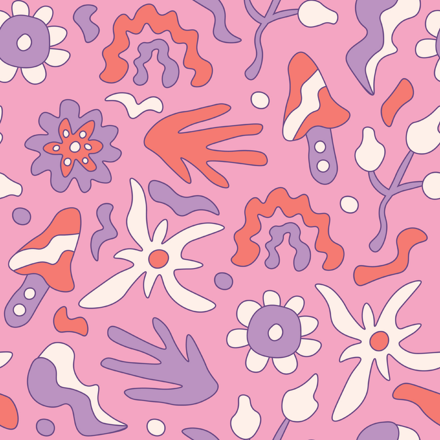 GROOVY FLOWERS PATTERN VINYL - MULTIPLE VARIATIONS