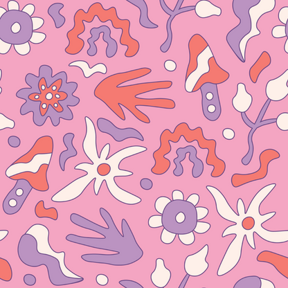 GROOVY FLOWERS PATTERN VINYL - MULTIPLE VARIATIONS