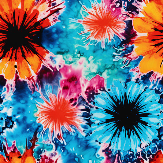 TIE DYE FLOWERS VINYL - MULTIPLE VARIATIONS