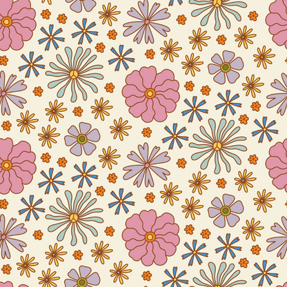 GROOVY FLOWERS PATTERN VINYL - MULTIPLE VARIATIONS