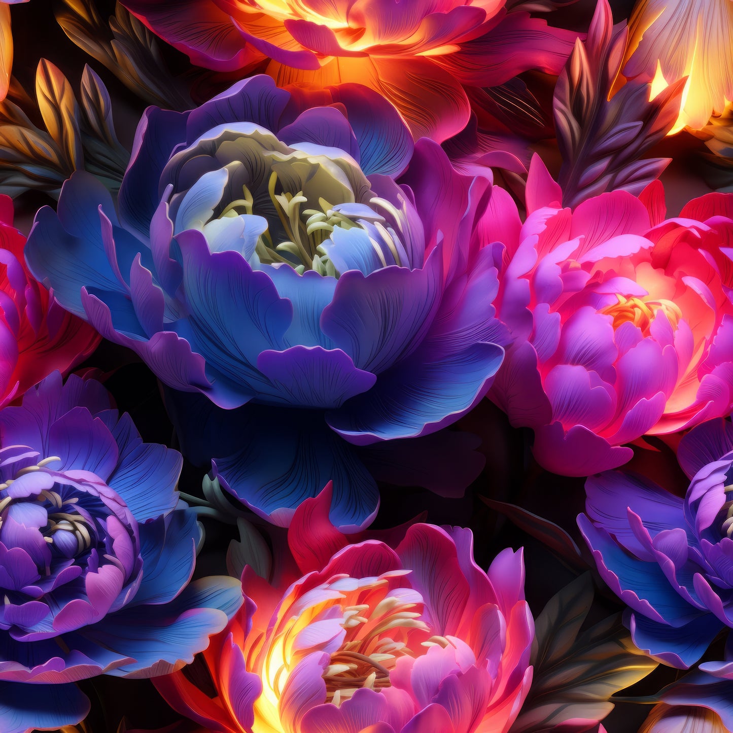 NEON PEONIES - MULTIPLE VARIATIONS