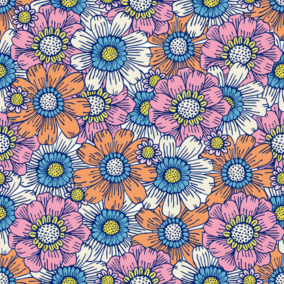 GROOVY FLOWERS PATTERN VINYL - MULTIPLE VARIATIONS