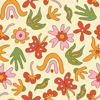 GROOVY FLOWERS PATTERN VINYL - MULTIPLE VARIATIONS