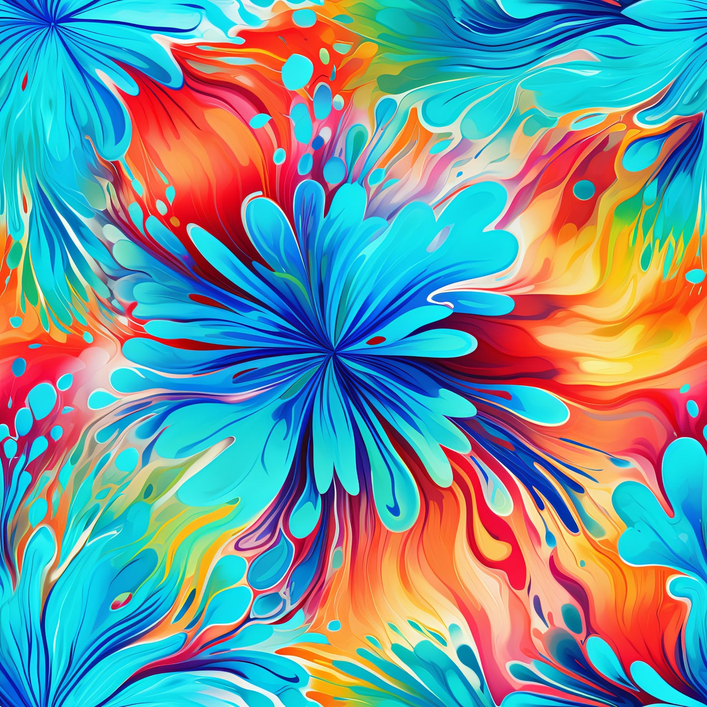 TIE DYE FLOWERS VINYL - MULTIPLE VARIATIONS