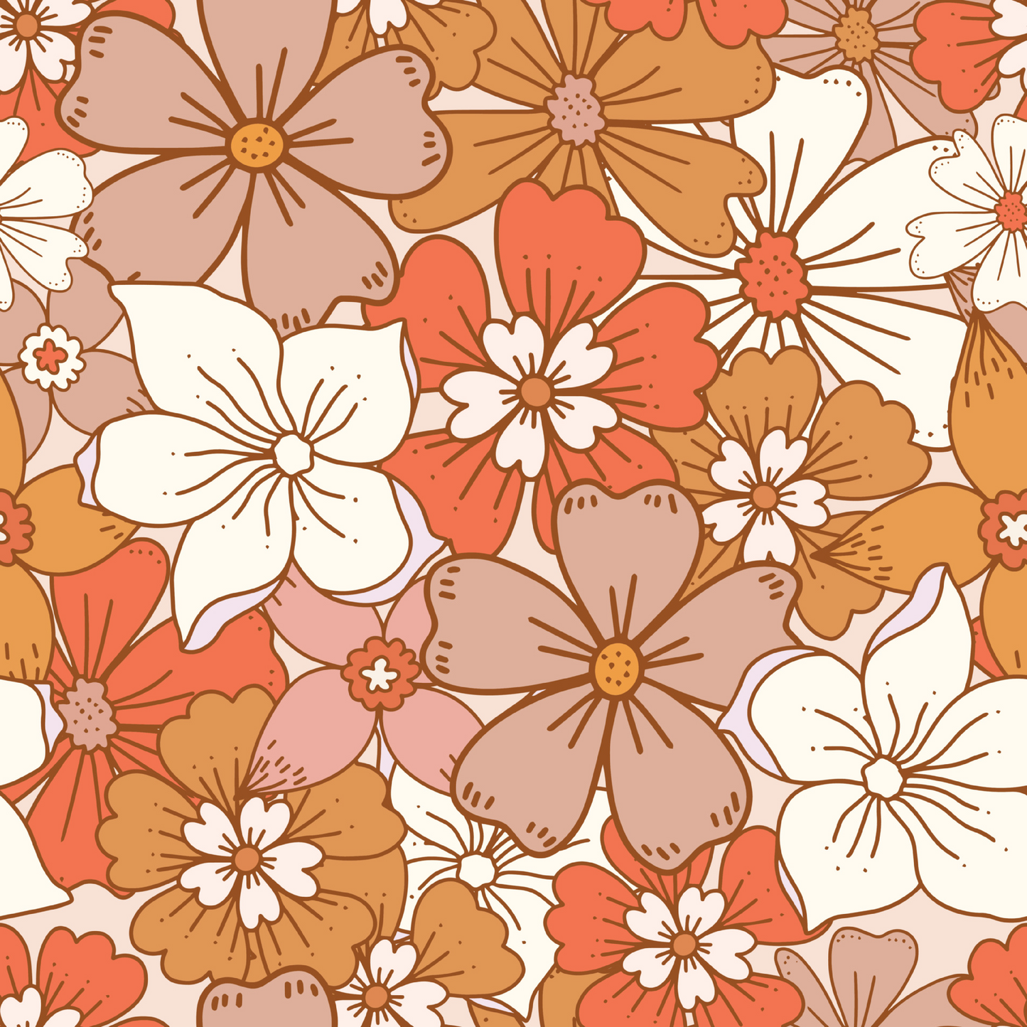 GROOVY FLOWERS PATTERN VINYL - MULTIPLE VARIATIONS