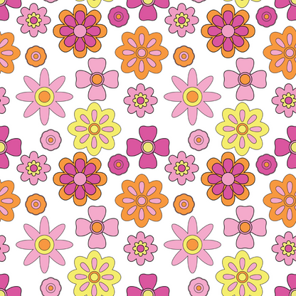 GROOVY FLOWERS PATTERN VINYL - MULTIPLE VARIATIONS