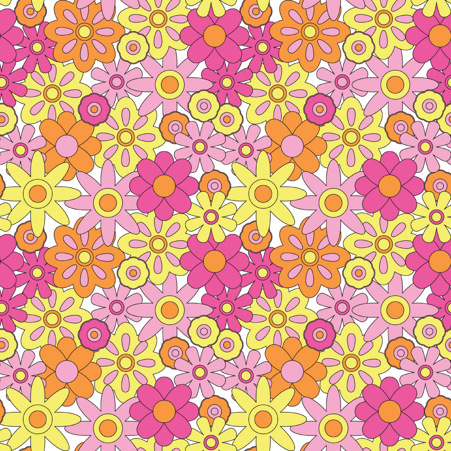 GROOVY FLOWERS PATTERN VINYL - MULTIPLE VARIATIONS