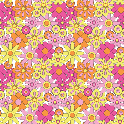 GROOVY FLOWERS PATTERN VINYL - MULTIPLE VARIATIONS