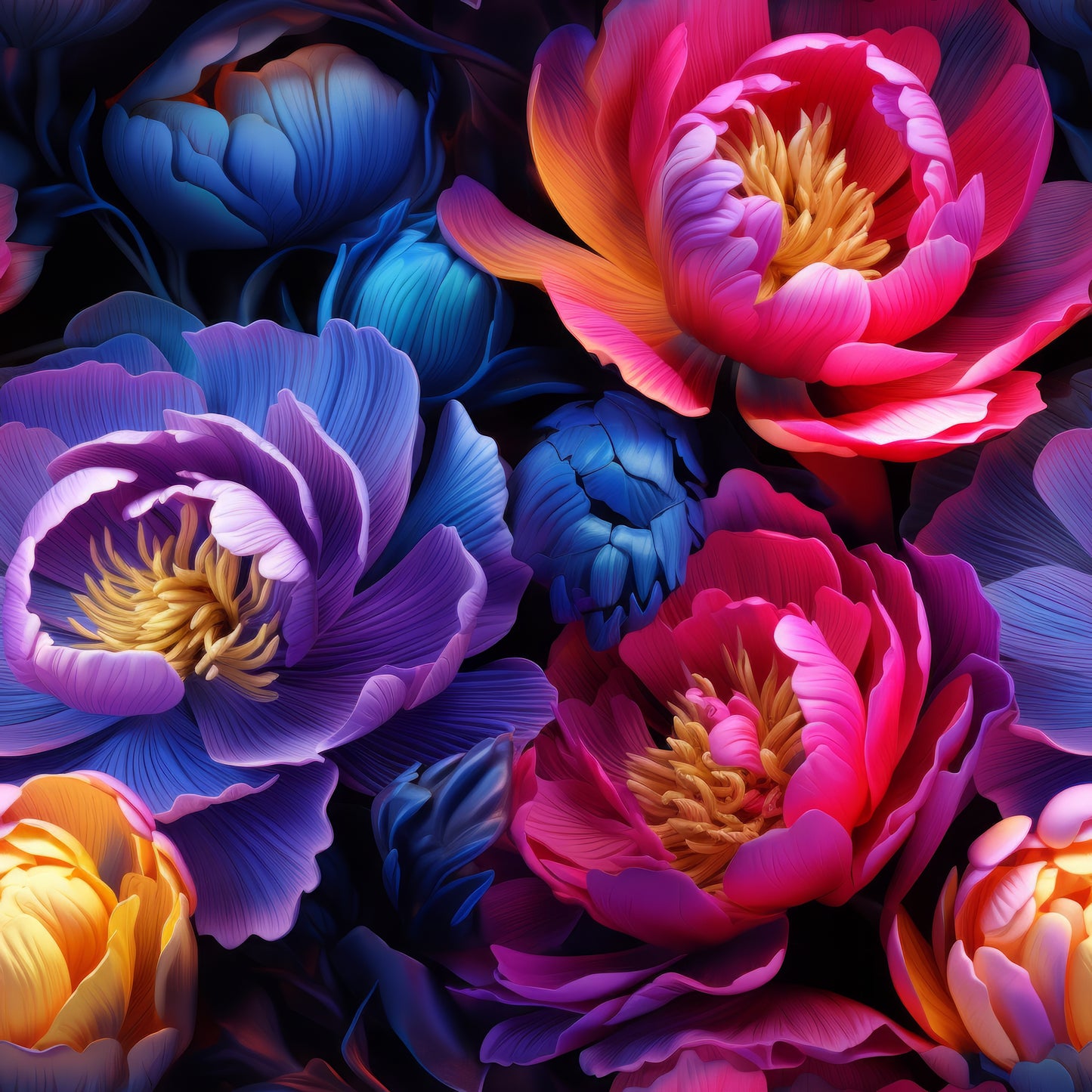 NEON PEONIES - MULTIPLE VARIATIONS