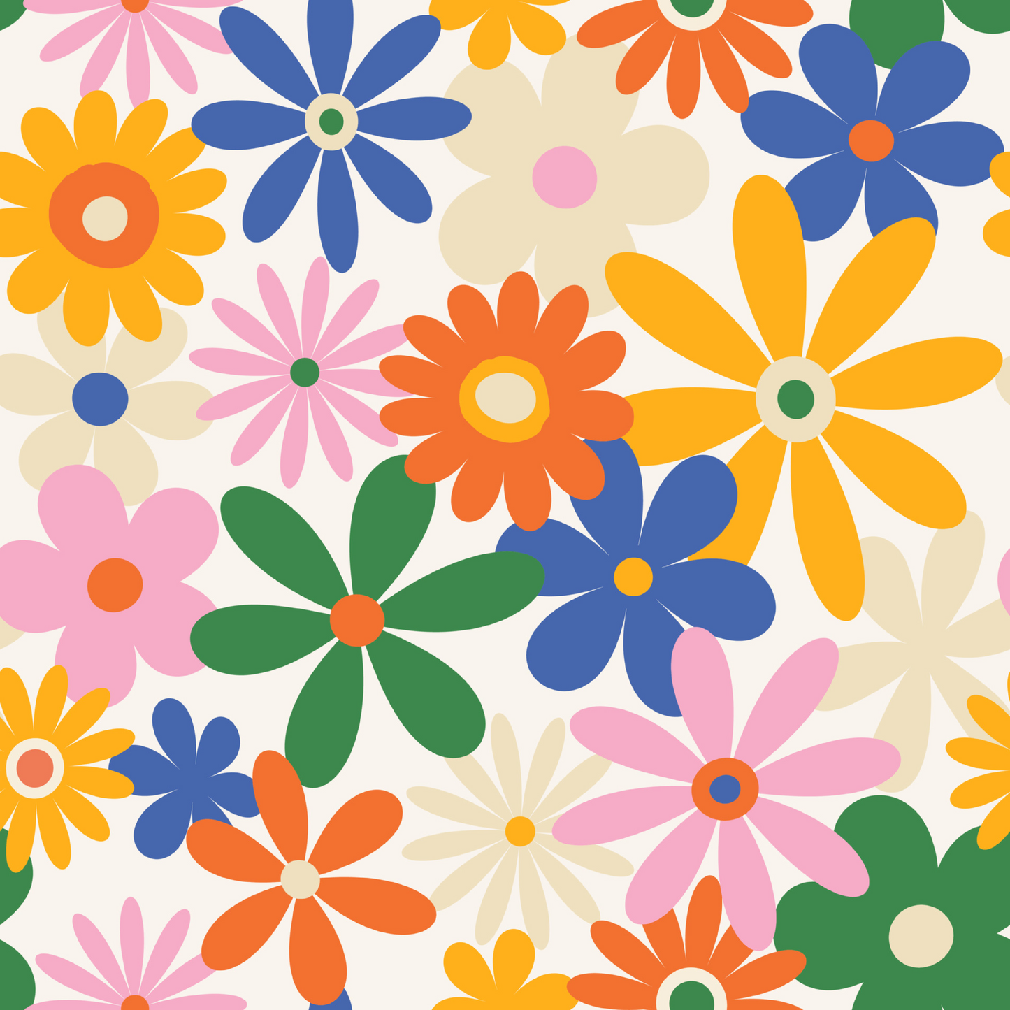 GROOVY FLOWERS PATTERN VINYL - MULTIPLE VARIATIONS