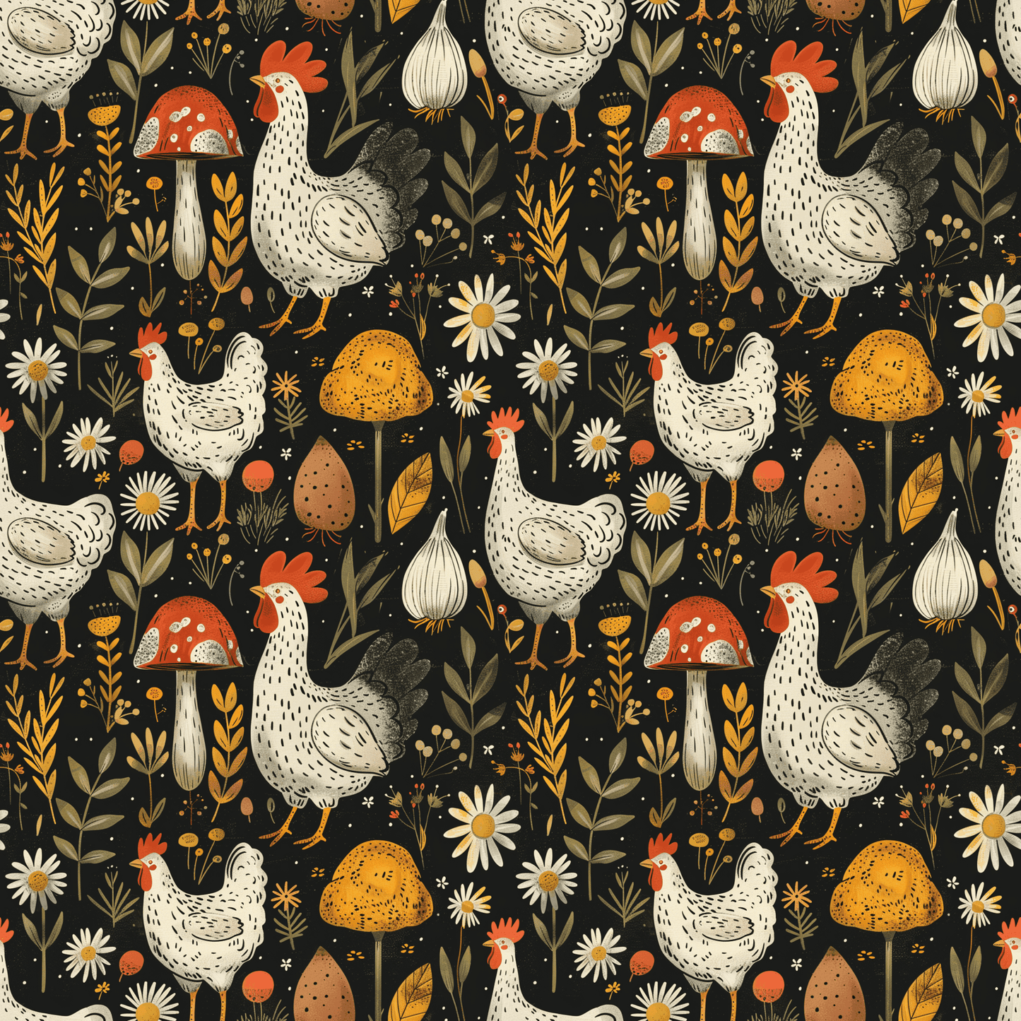 FARM CHICKENS PATTERN VINYL - MULTIPLE VARIATIONS