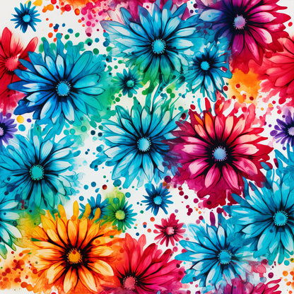 TIE DYE FLOWERS VINYL - MULTIPLE VARIATIONS