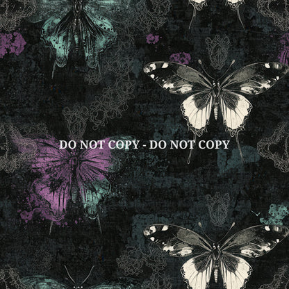 GRUNGE NOIR BUTTERFLIES - MULTIPLE VARIATIONS