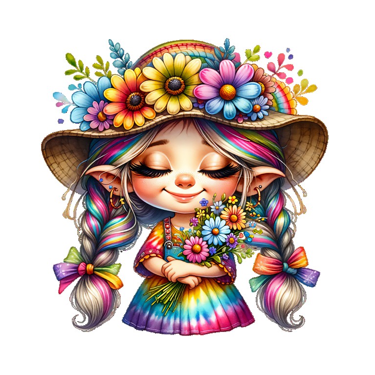 HIPPIE GNOME GIRL - Decals