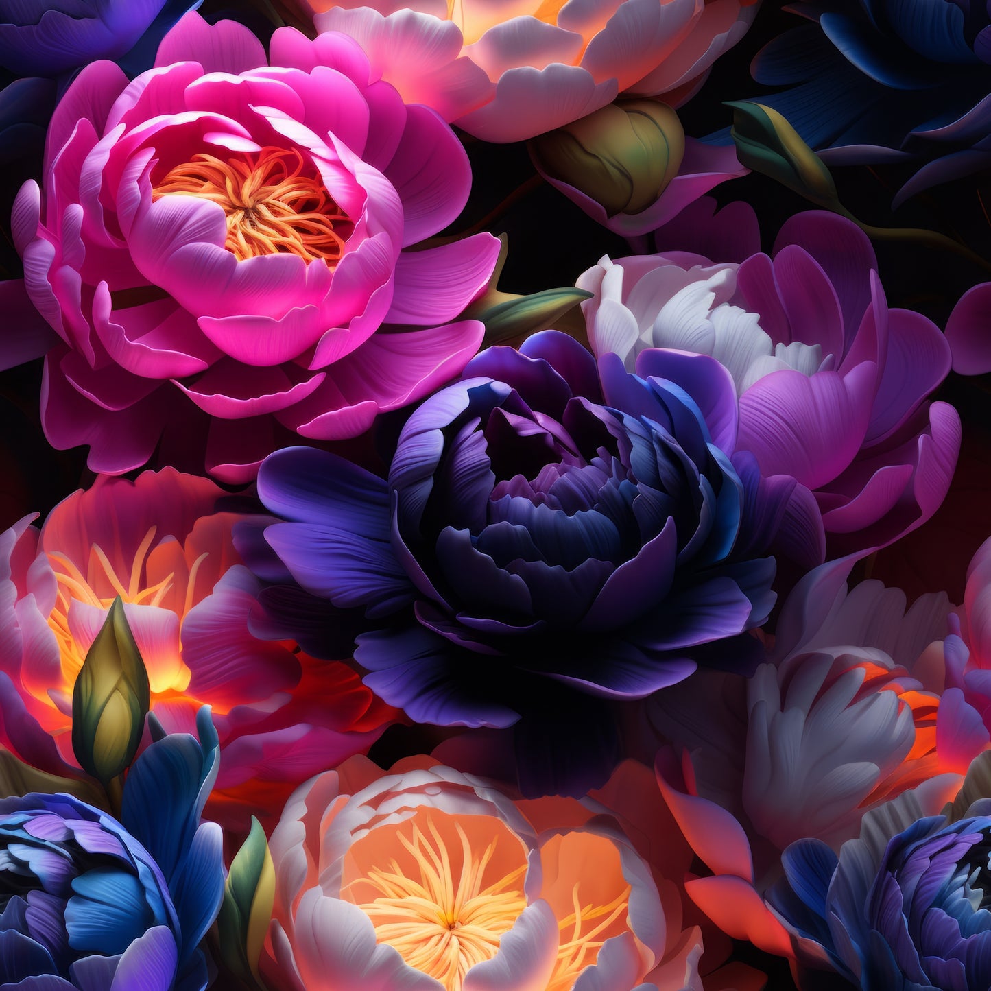 NEON PEONIES - MULTIPLE VARIATIONS