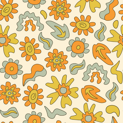 GROOVY FLOWERS PATTERN VINYL - MULTIPLE VARIATIONS