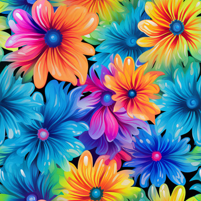 TIE DYE FLOWERS VINYL - MULTIPLE VARIATIONS