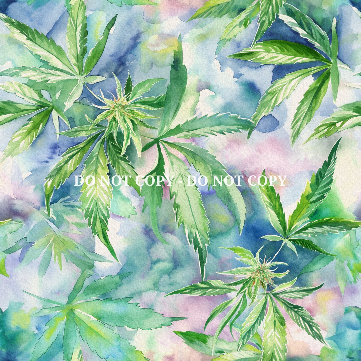 CANNABIS WATERCOLOR PATTERN VINYL - MULTIPLE VARIATIONS