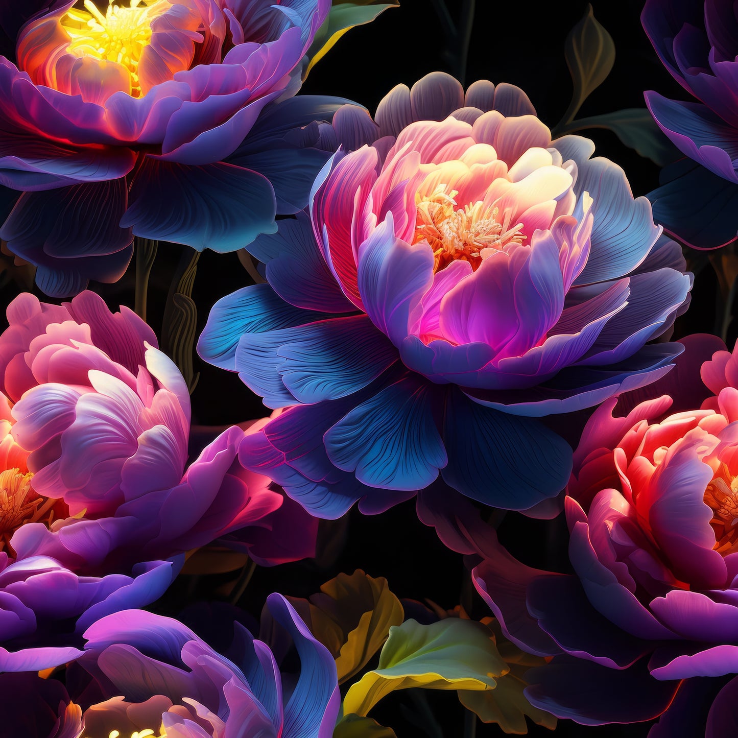 NEON PEONIES - MULTIPLE VARIATIONS