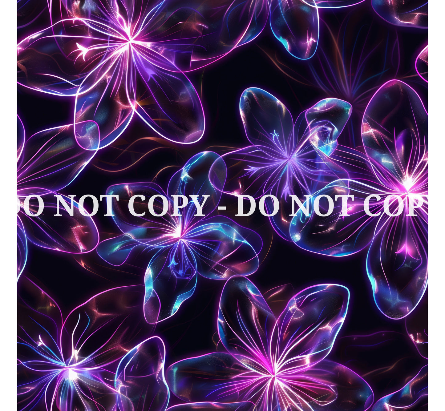 NEON TRANSLUCENT FLOWERS PATTERN VINYL - MULTIPLE VARIATIONS