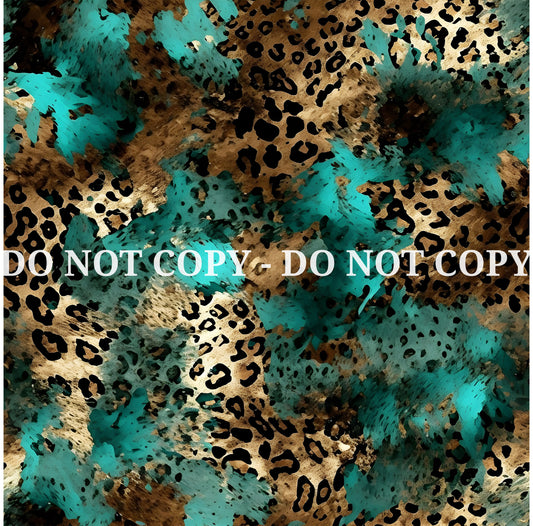 TURQUOISE LEOPARD PATTERN VINYL - MULTIPLE VARIATIONS