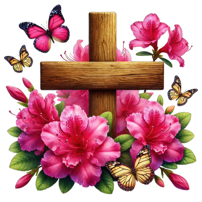FLORAL CROSS - Decals