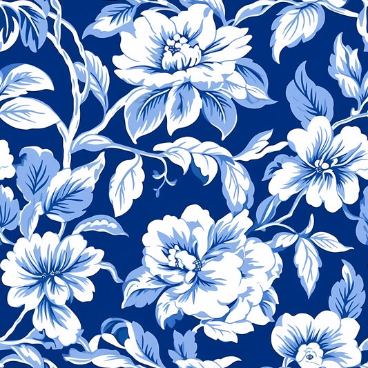 PREPPY WHITE AND BLUE FLORAL - MULTIPLE VARIATIONS