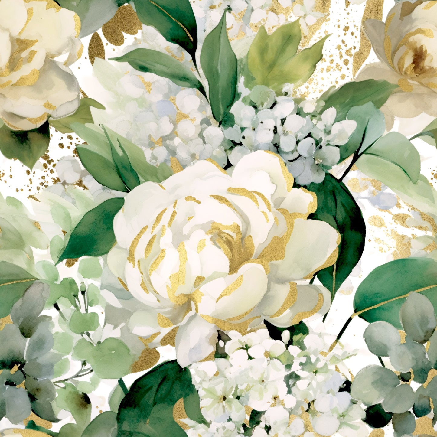 GREEN FLORAL PAINT - MULTIPLE VARIATIONS