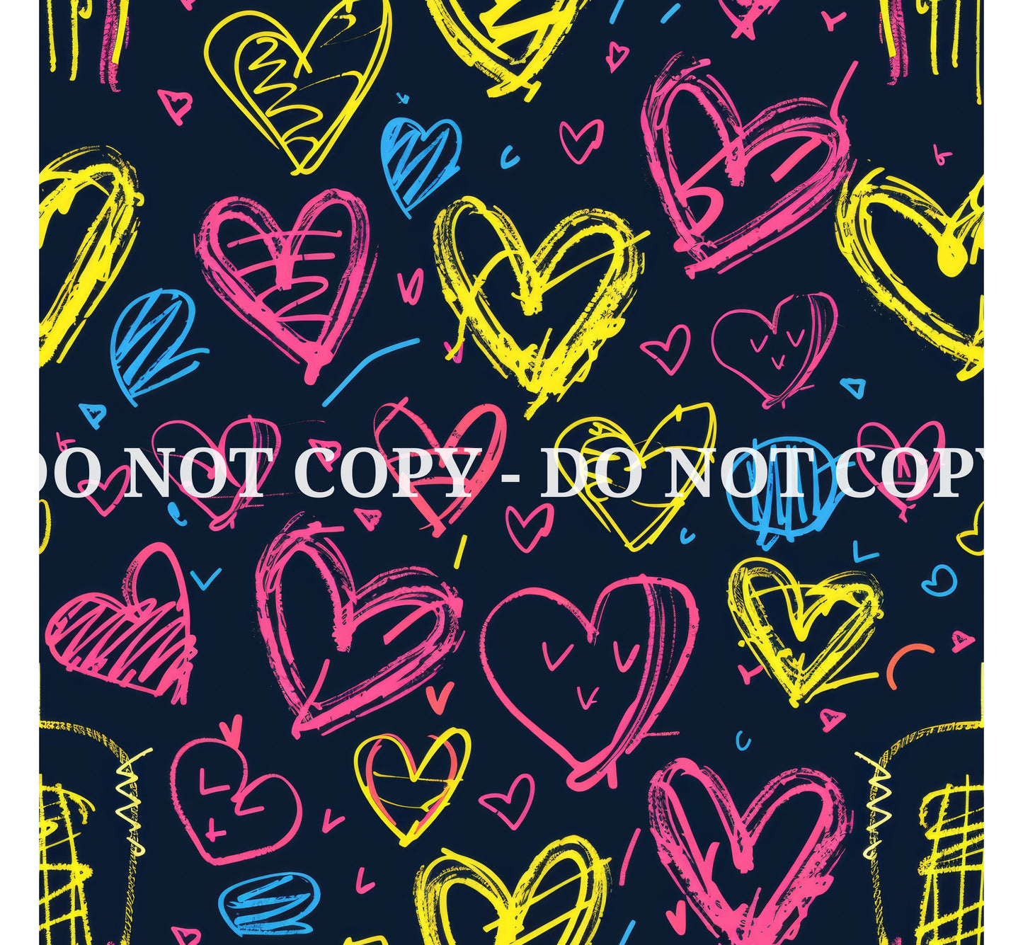 NEON GRAFFITI HEARTS PATTERN VINYL - MULTIPLE VARIATIONS