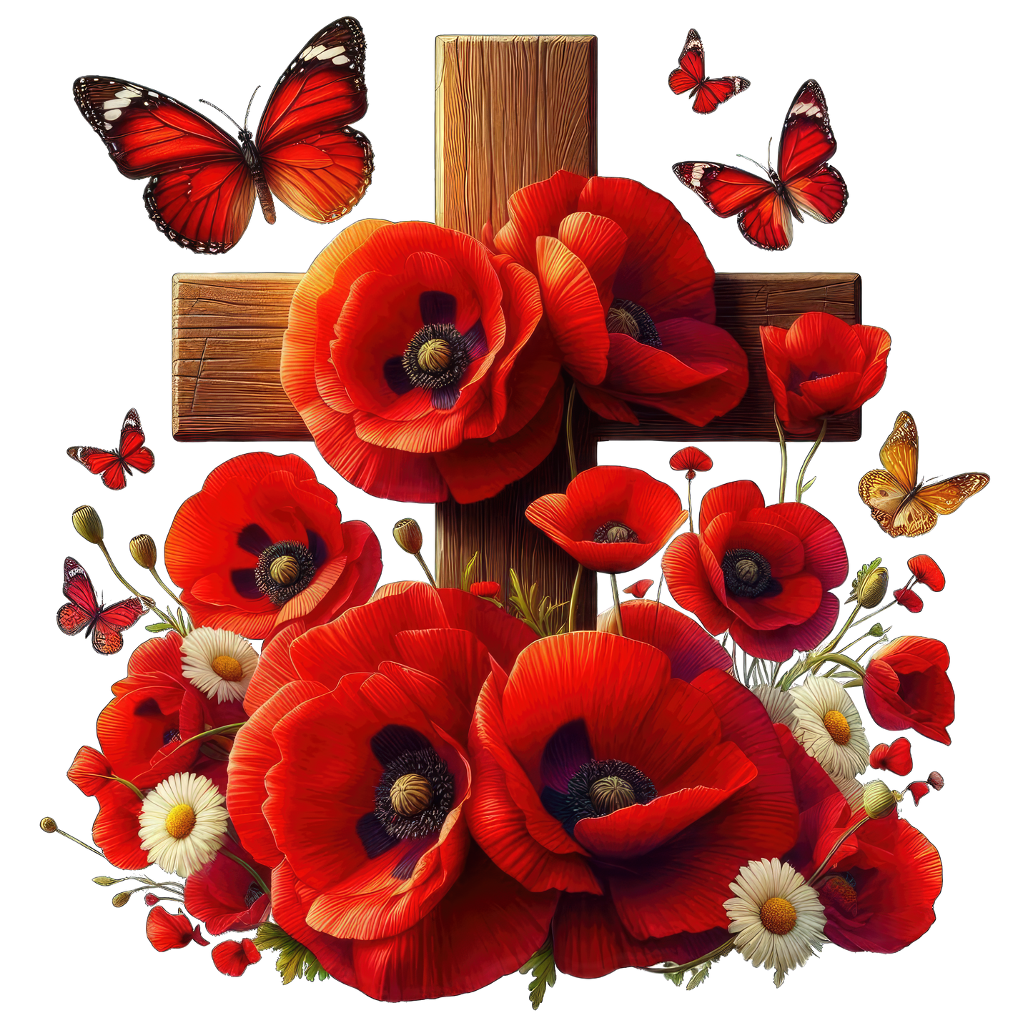 FLORAL CROSS - Decals