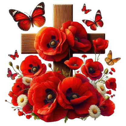 FLORAL CROSS - Decals