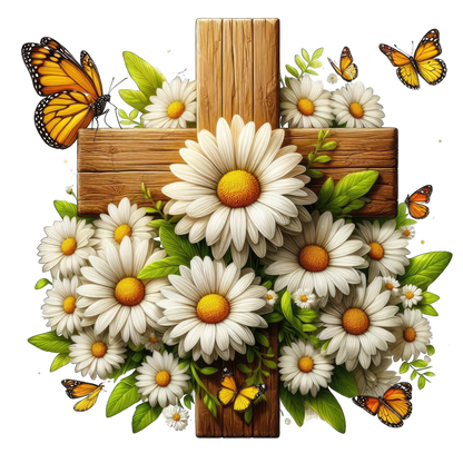 FLORAL CROSS - Decals