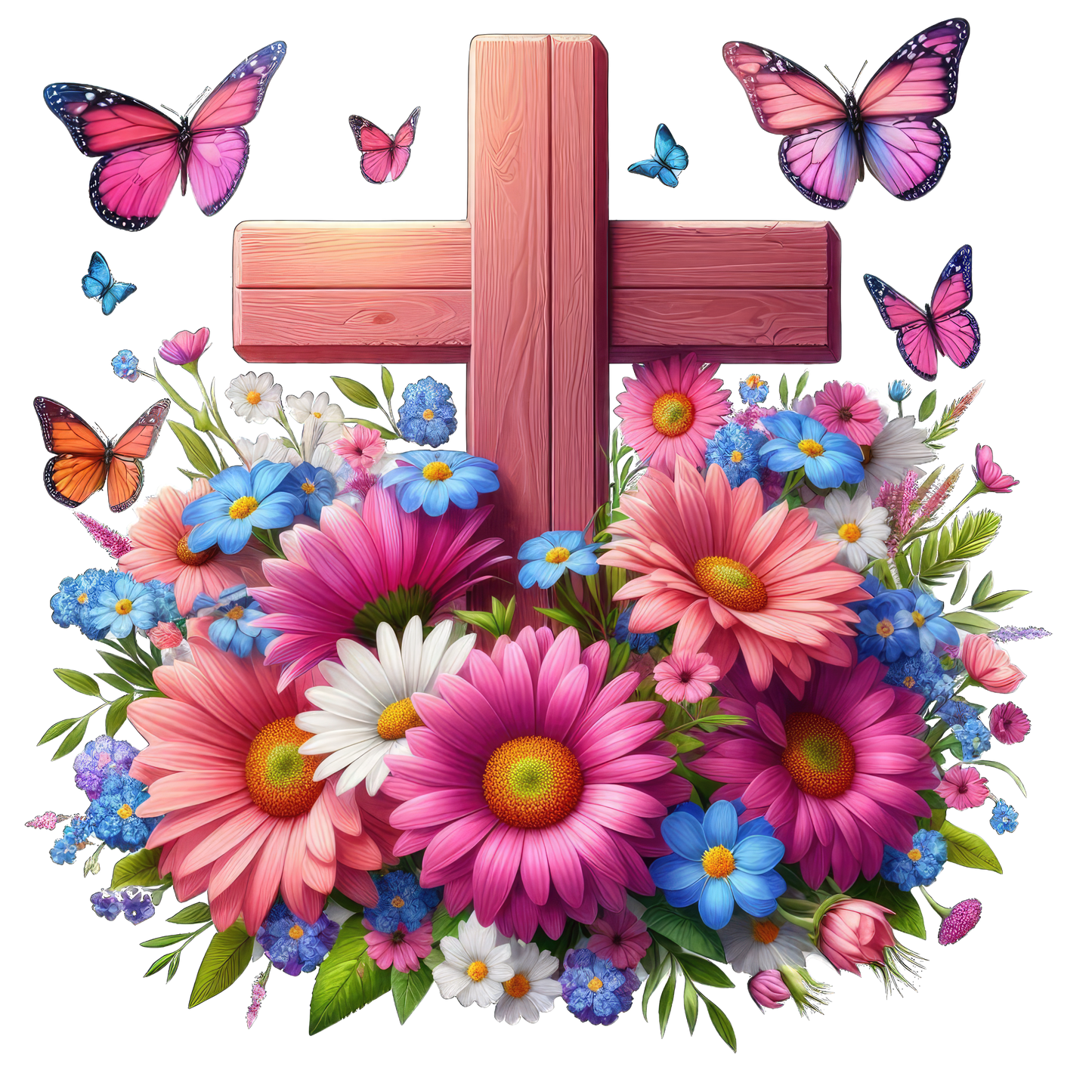 FLORAL CROSS - Decals