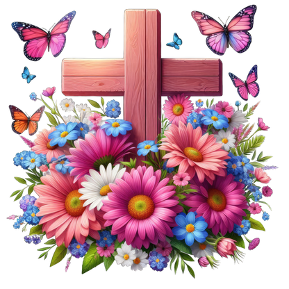 FLORAL CROSS - Decals