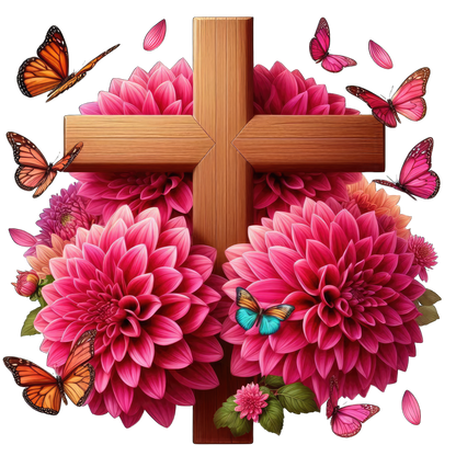 FLORAL CROSS - Decals