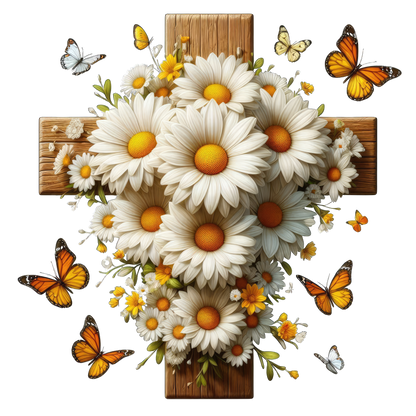 FLORAL CROSS - Decals