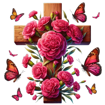 FLORAL CROSS - Decals