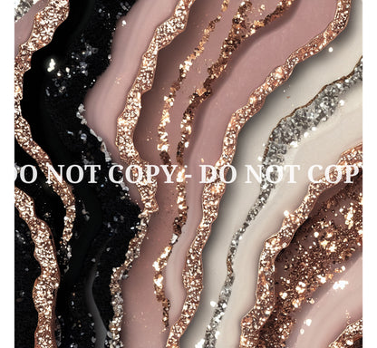 BLACK AND BLUSH GLAM AGATE PATTERN VINYL - MULTIPLE VARIATIONS