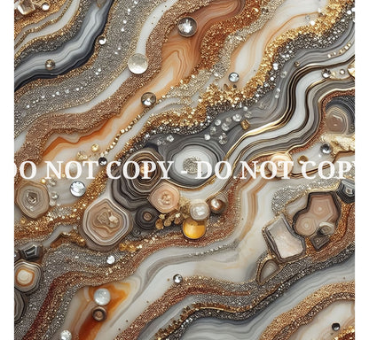 GOLD JEWELED AGATE PATTERN VINYL - MULTIPLE VARIATIONS