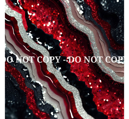 RED AND BLACK GLAM AGATE PATTERN VINYL - MULTIPLE VARIATIONS