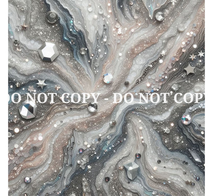 SILVER JEWELED AGATE PATTERN VINYL - MULTIPLE VARIATIONS