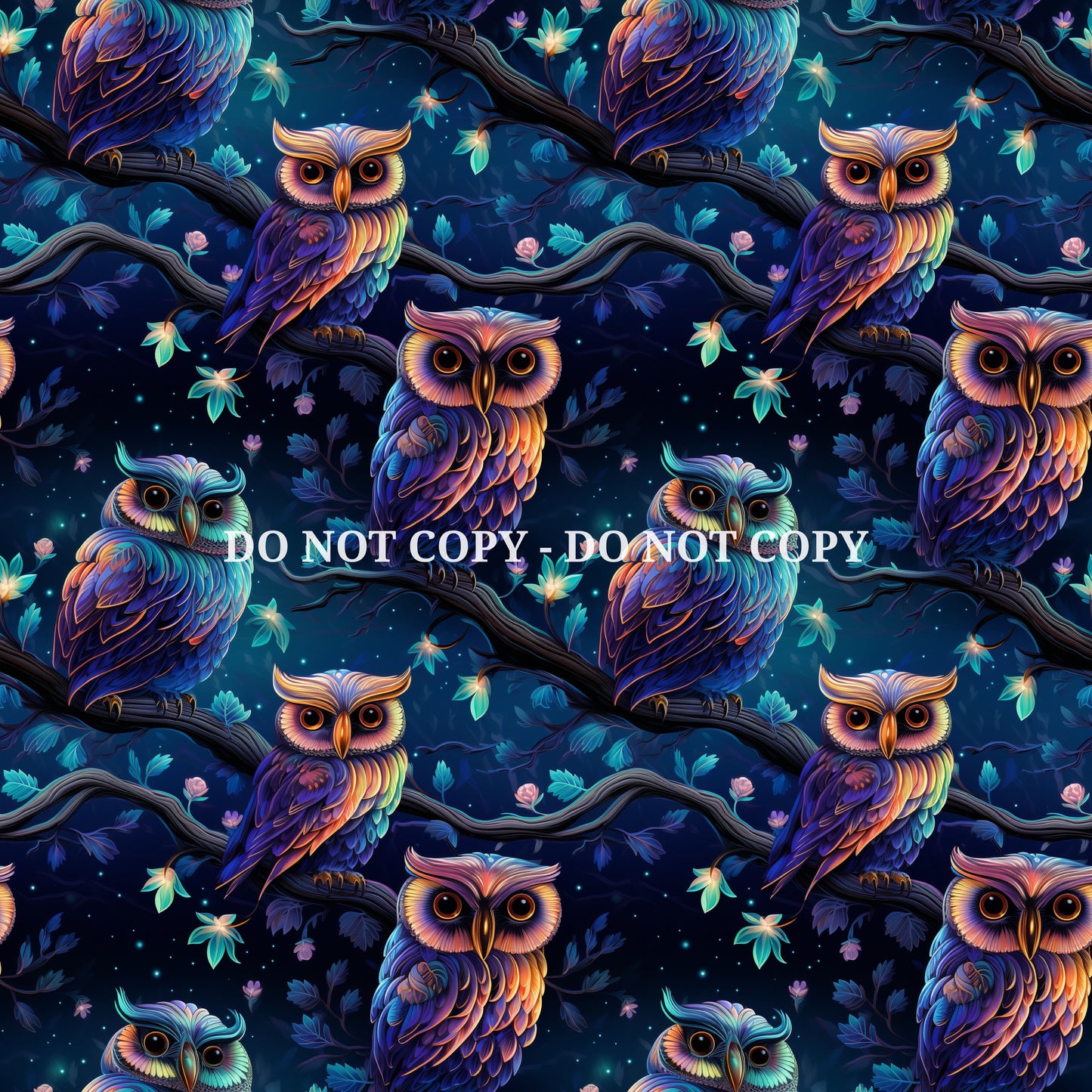 NEON OWL PATTERN VINYL - MULTIPLE VARIATIONS