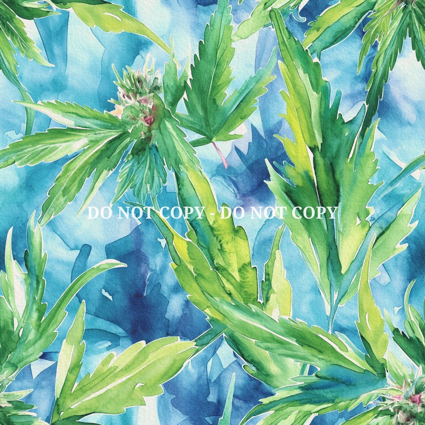 CANNABIS WATERCOLOR PATTERN VINYL - MULTIPLE VARIATIONS