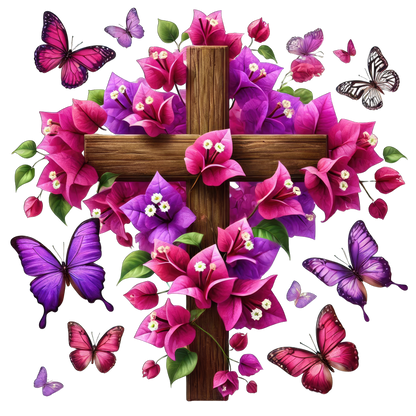 FLORAL CROSS - Decals
