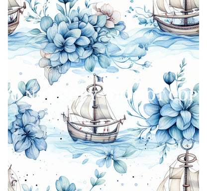 NAUTICAL WATERCOLOR PATTERN VINYL - MULTIPLE VARIATIONS