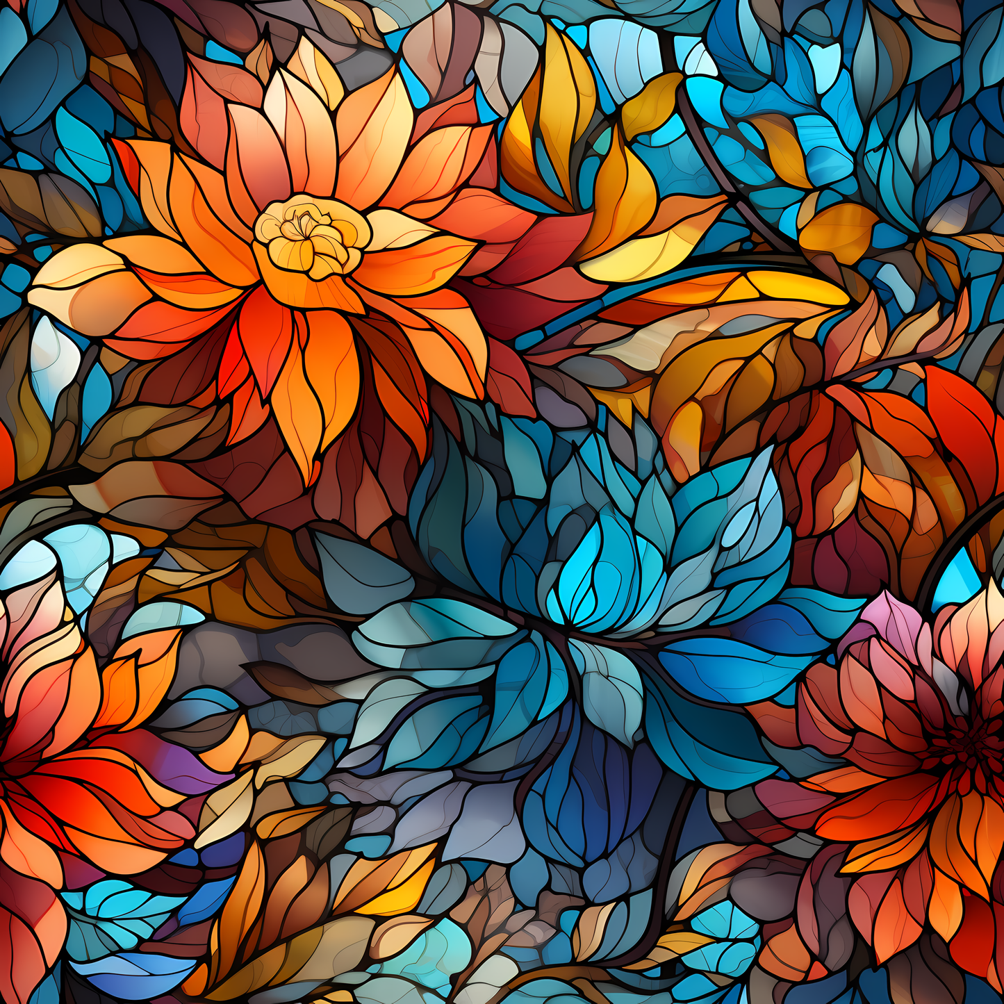 STAINED GLASS FLOWERS 2